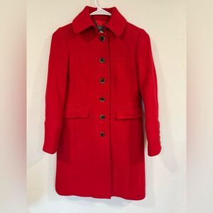 J.CREW Lady Day Metro Coat – Classic Red – Size 0P (Petite)